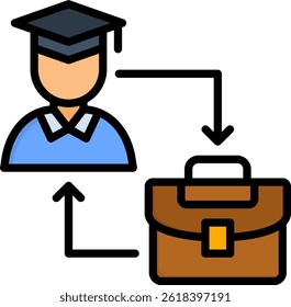 Internship Icon Lineal Color Vector Illustration