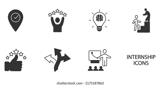 Internship Icons Set . Internship Pack Symbol Vector Elements For Infographic Web