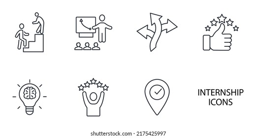 Internship Icons Set . Internship Pack Symbol Vector Elements For Infographic Web