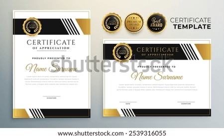 internship inspiring certificate of appreciation background for corporate office vector