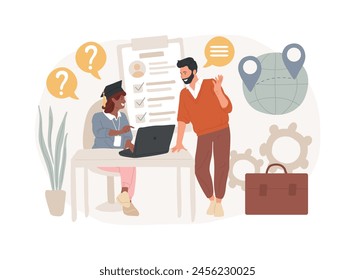 Internship isolated concept vector illustration. Paid internship opportunity, professional growth, recent college graduate job, find first working place, student training work vector concept.