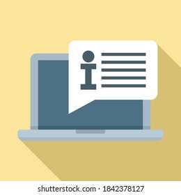 Internship laptop info icon. Flat illustration of internship laptop info vector icon for web design