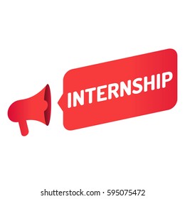 Internship. Megaphone icon. Vector illustration on white background.