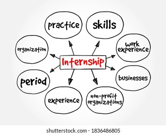 Internship mind map, business concept for presentations and reports