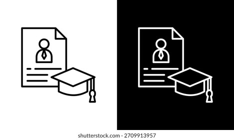 Internship Outline White Icon Set Design