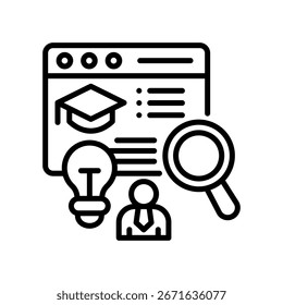 Internship Búsqueda Icon Line Ilustración vectorial