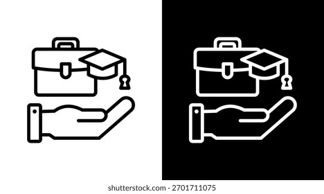 Internship White Icon Set Design