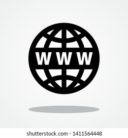Interntet Symbol Icon with Gray Shadow