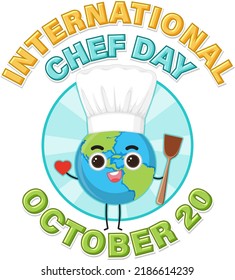 Interntional chef day banner template illustration