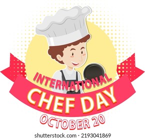 Interntional chef day banner template illustration