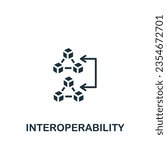 Interoperability icon. Monochrome simple sign from blockchain collection. Interoperability icon for logo, templates, web design and infographics.