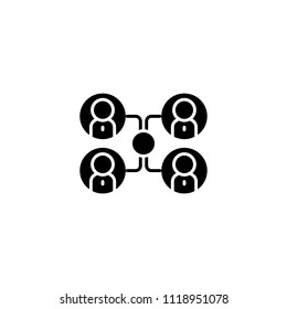 Interpersonal communication black icon concept. Interpersonal communication flat  vector symbol, sign, illustration.