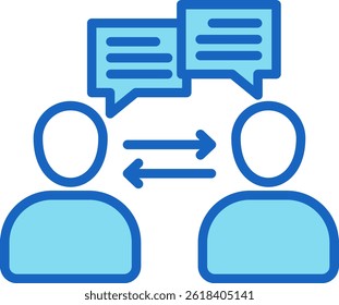 Interpersonal Icon Blue Vector Illustration
