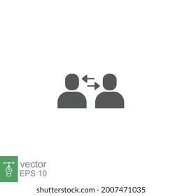 Interpersonal Relationship Icon, Acquaintance Skill. Close Care Conversation. Two People Interacting And Associating. Solid Style Editable Stroke Vector Illustration Design On White Background EPS 10