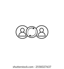 Interpersonal relationship icon Symbol mark in Outline style