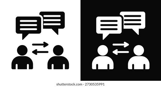 Icono de relación interpersonal estilo de fondo blanco y negro