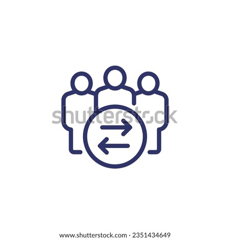 Interpersonal relationship line icon with people