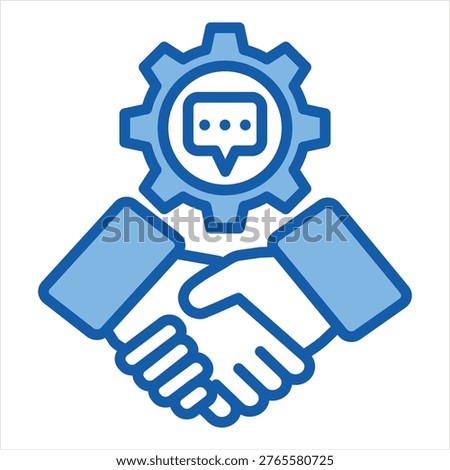Interpersonal Skill Single Icon Blue White