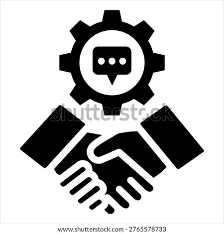 Interpersonal Skill Single Icon Glyph Black