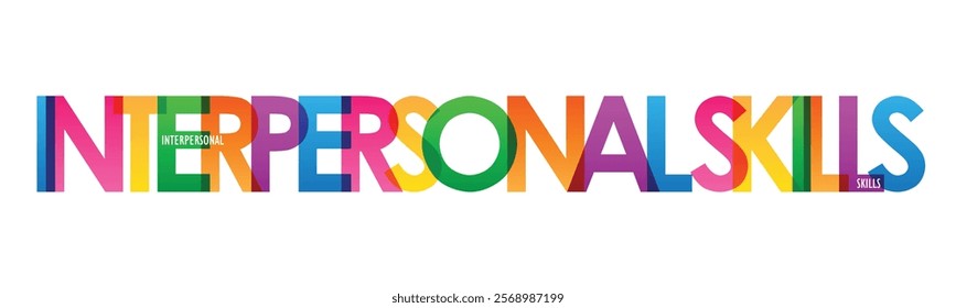 INTERPERSONAL SKILLS colorful vector typography banner