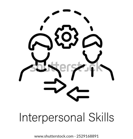 Interpersonal skills icon in line style 