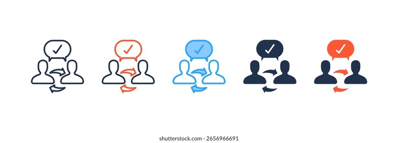 Interpersonal Skills-Symbol setzt mehrere Stilkollektionen
