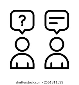 Interpersonal skills icon vector illustration. Simple line style