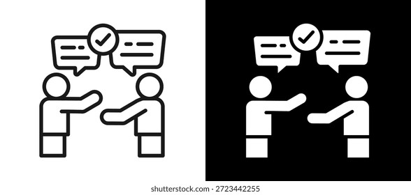 Icono de habilidades interpersonales Ilustración vectorial whiteblack