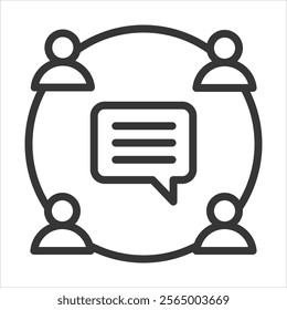 Interpersonal Skills Outline Icon Vector Illustration