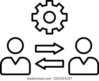 Interpersonal Vector Line Icon Design