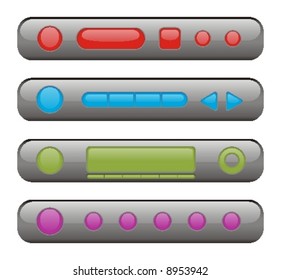 Interphase with blank buttons in diferent colors.