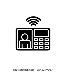 Interphone icon Black and white outline vector
