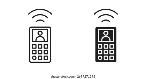 Interphone icon with editable stroke and flat vector pack