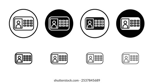 Interphone icon Flat simple outline set