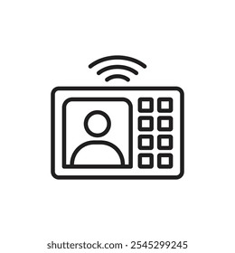 Interphone icon outline set sign