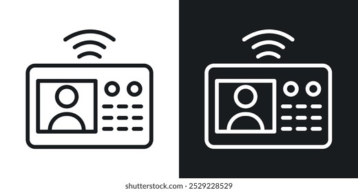 Ícone de interfone na cor preta da linha fina. ilustração simples de símbolos vetoriais planos.