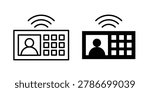 Interphone icon thin line and clipart style vector set
