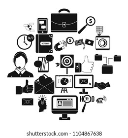Interplay icons set. Simple set of 25 interplay vector icons for web isolated on white background