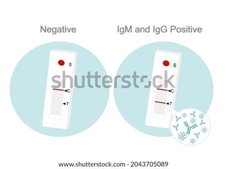The interpretation of antibody (IgM and IgG) rapid test kit result that is lateral flow test (immunochromatography   technique) or serology test. 