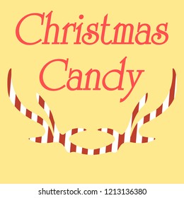 Interpretation of Christmas candies in the form of deer antlers, a symbol of Christmas