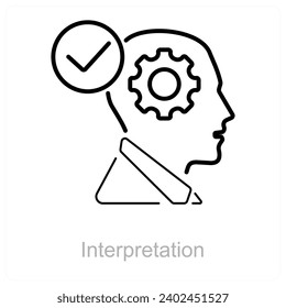 Concepto de icono de interpretación e investigación