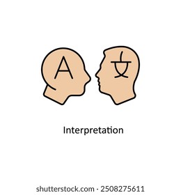 Interpretation vector filled outline Icon Design illustration. Graphic Design Symbol on White background EPS 10 File