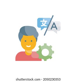 Interpretation vector flat icon style illustration. EPS 10 file