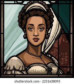 Vector interpretativo de Dido Elizabeth Belle (1761-1804), aristócrata británico del siglo XVIII.