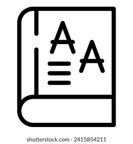 Interpreter book icon outline vector. Mobile app speak. English mobile