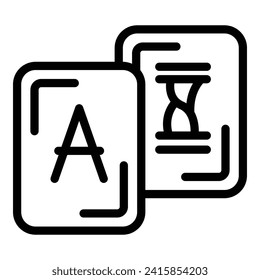 Interpreter cards icon outline vector. Translate app. Casing orator