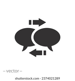 interpreter dialog, translate icon, learning chat, flat symbol - editable stroke vector illustration