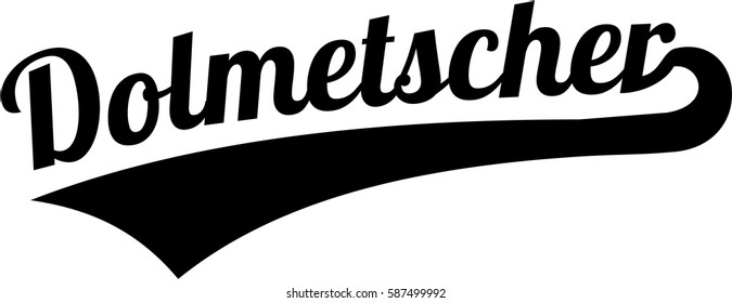 Interpreter german job title retro font