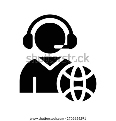 interpreter glyph icon illustration vector graphic. Simple element illustration vector graphic, suitable for app, websites, and presentations isolated on white background