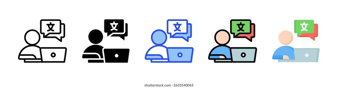 Interpreter Icon Collection With Multiple Styles